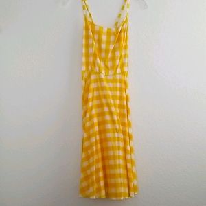 Vintage style yellow gingham dress